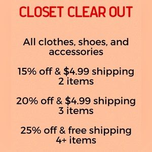 Closet Clear Out Discounts Free Shipping